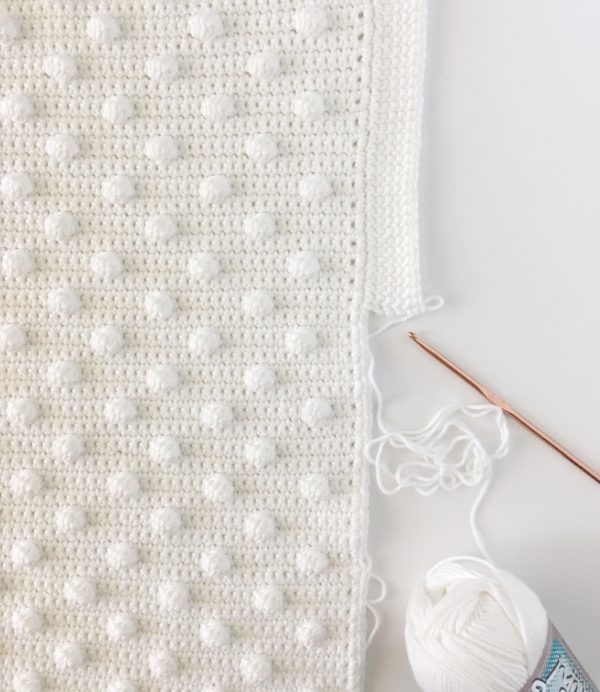 crochet polka dot blanket straight border