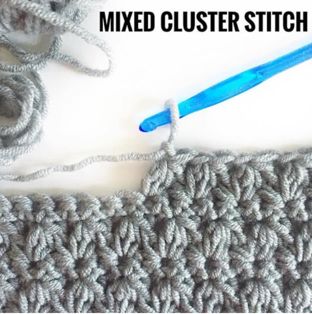 Crochet Mixed Cluster Stitch - Daisy Farm Crafts