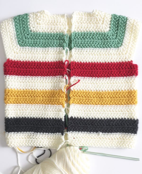 Crochet Hudson's Bay Baby Sweater