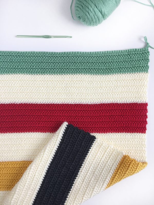 Crochet Hudson's Bay Blanket in progress