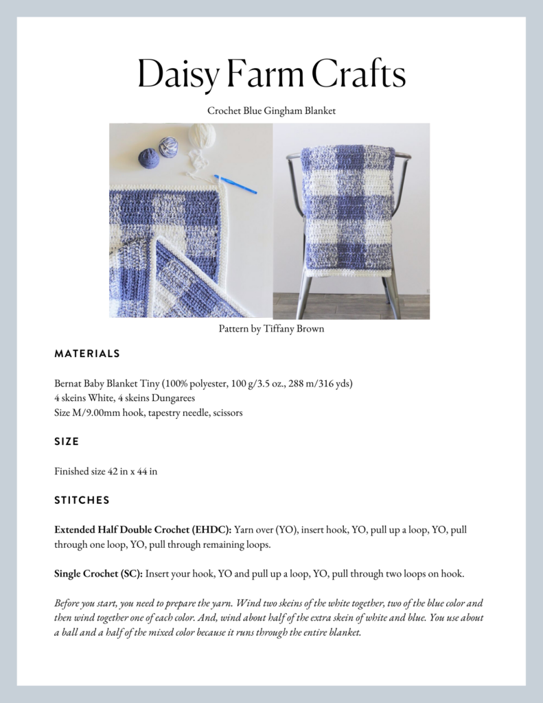 Crochet Blue Gingham Blanket Daisy Farm Crafts