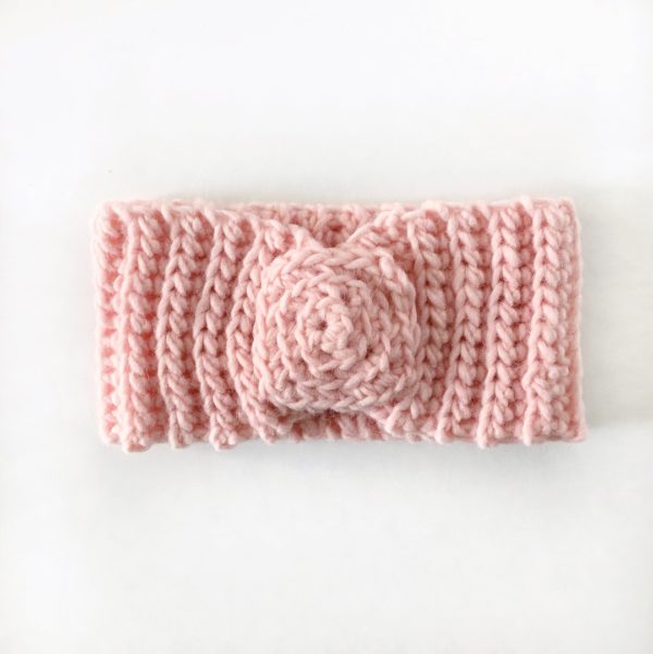 crochet pink headband
