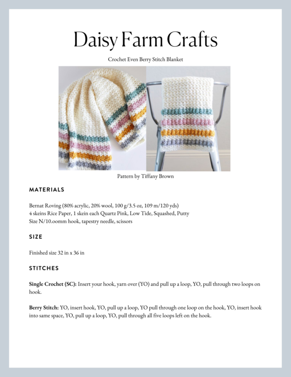 Crochet Cozy Lines Bernat Blanket - Daisy Farm Crafts