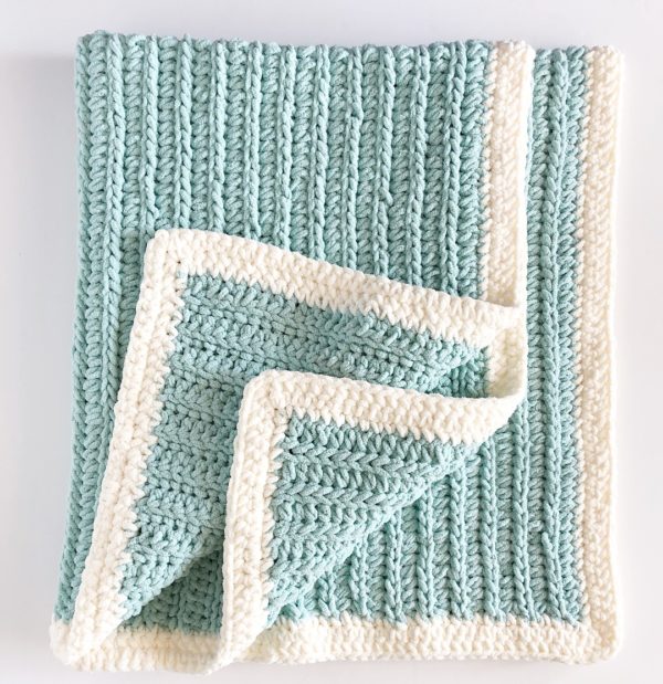 Crochet Modern Mint Throw folded