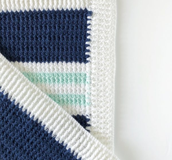 Crochet Modern Nautical Baby Blanket- Daisy Farm Crafts Free Crochet Pattern