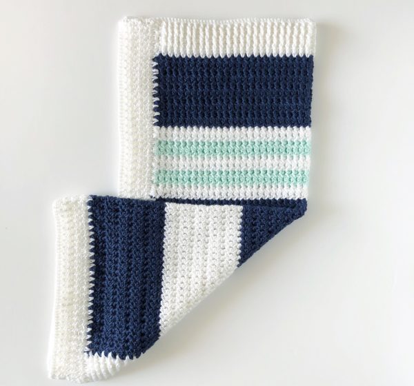 Crochet Modern Nautical Baby Blanket