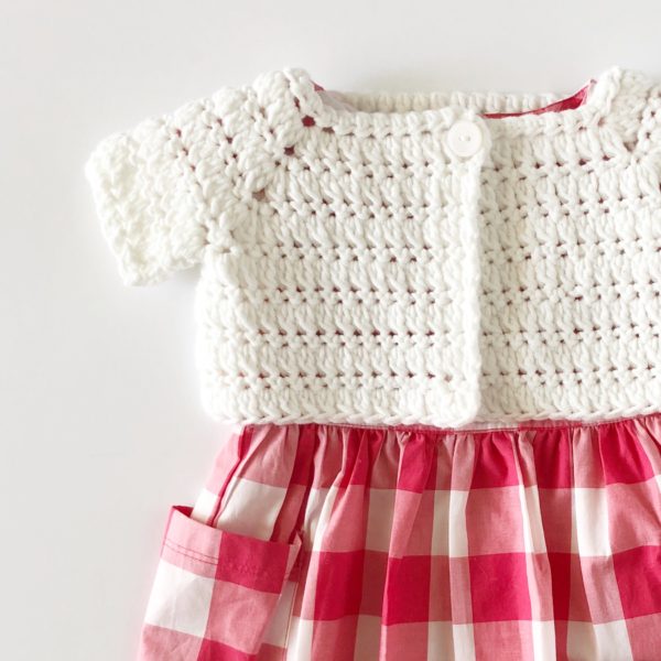 Crochet Baby Sweater Shrug with dress