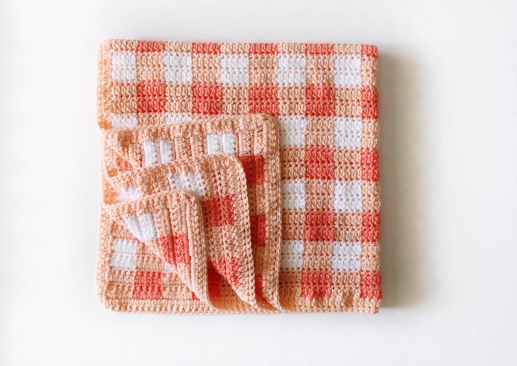 Gingham Crochet Baby Blanket Tutorial — Sum of their Stories Craft Blog