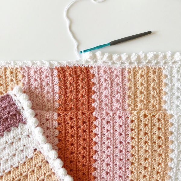 crochet pom pom blanket border