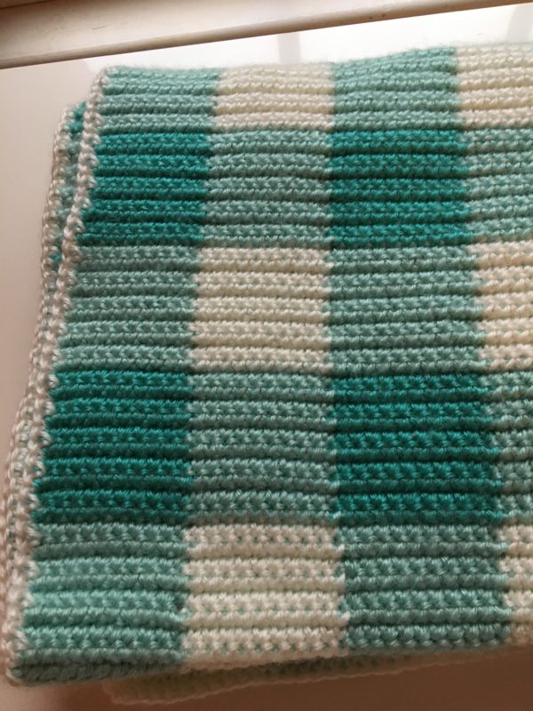 teal gingham blanket