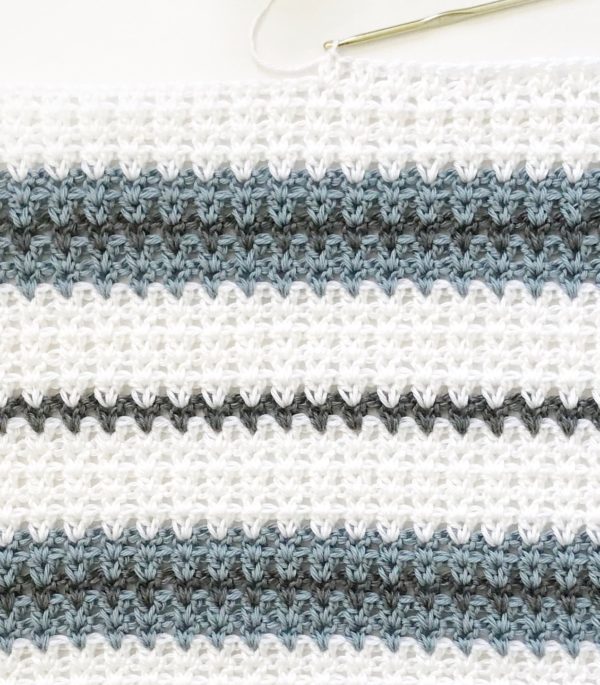 Modern Double Crochet V-Stitch Blanket
