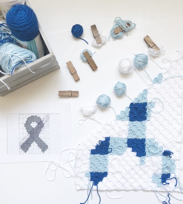 Crochet C2C Cancer Awareness Blanket - Daisy Farm Crafts free pattern