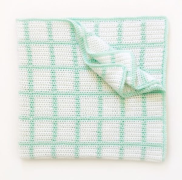crochet windowpane blanket