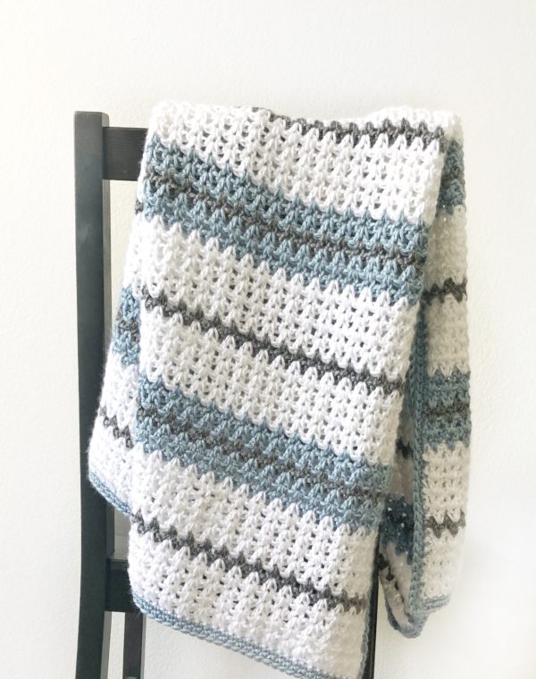 Modern Double Crochet V-Stitch Blanket