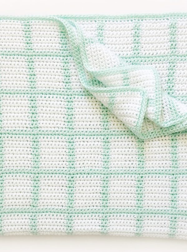 Crochet Windowpane Baby Blanket
