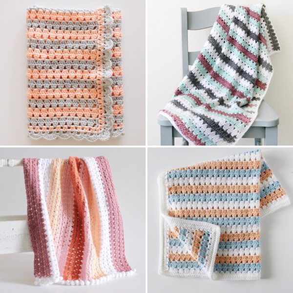 Four Crochet Modern Granny Blankets