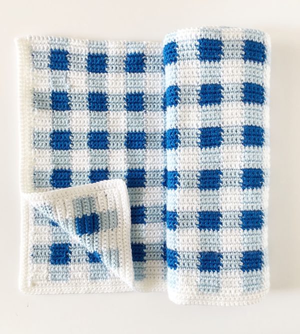 Crochet Picnic Gingham Blanket