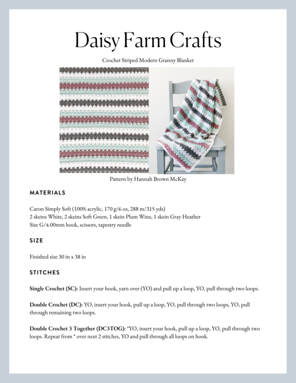 Crochet Modern Boho Granny Blanket - Daisy Farm Crafts
