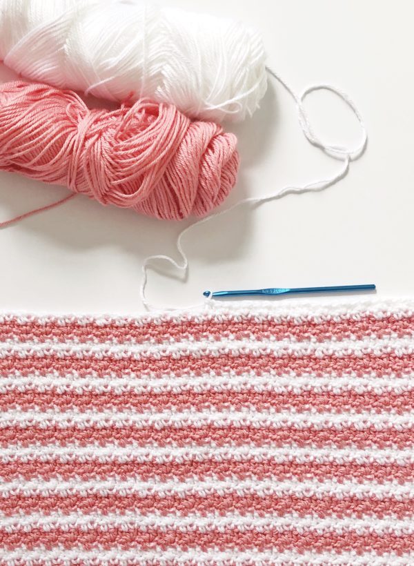 Crochet Strawberry Stripes Baby Blanket