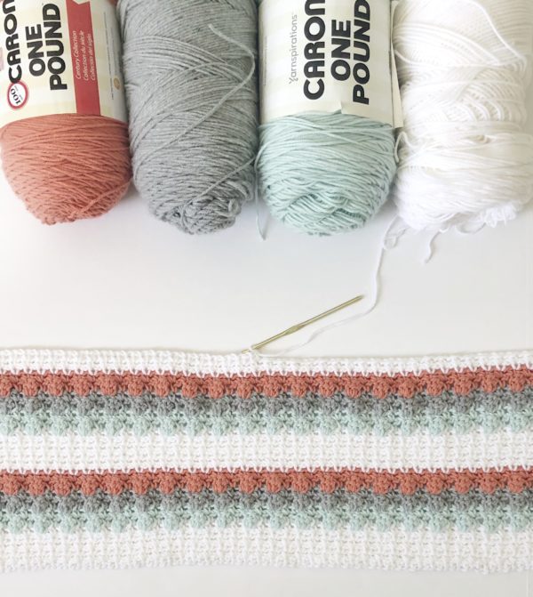 Crochet Mesh and Bobble Blanket in progress
