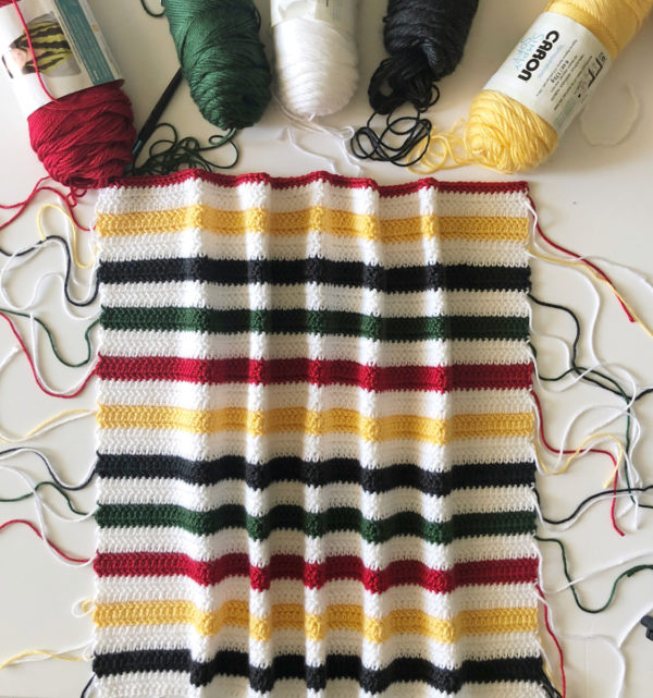 Camping Stripe Crochet Blanket