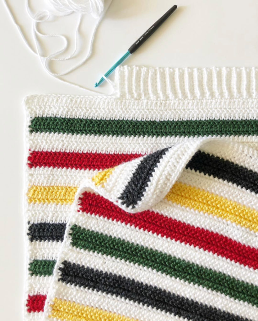 Camping Stripe Crochet Blanket - Daisy Farm Crafts