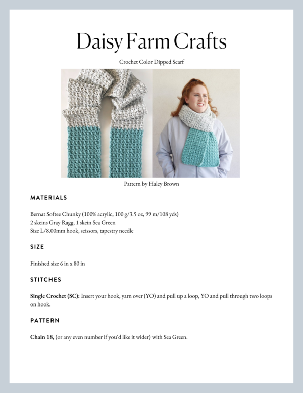 Crochet Ombre Ribbed Scarf - Daisy Farm Crafts