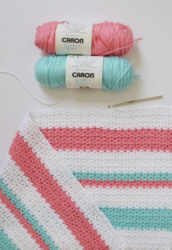 Crochet Striped V-Stitch Blanket