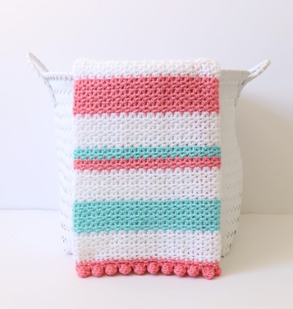 Crochet Striped V-Stitch Blanket
