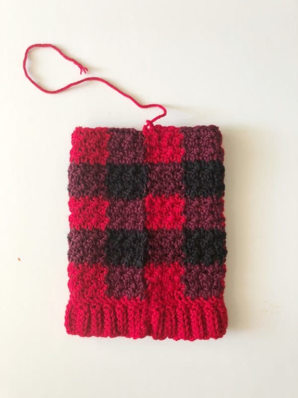 Red Buffalo Check Crochet Hat