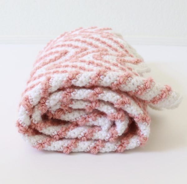 Crochet Berry Chevron Baby Blanket