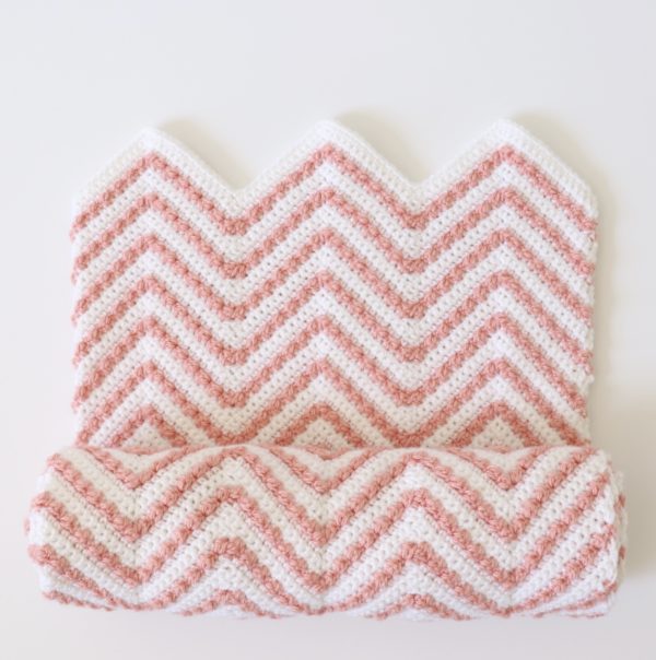 Crochet Berry Chevron Baby Blanket