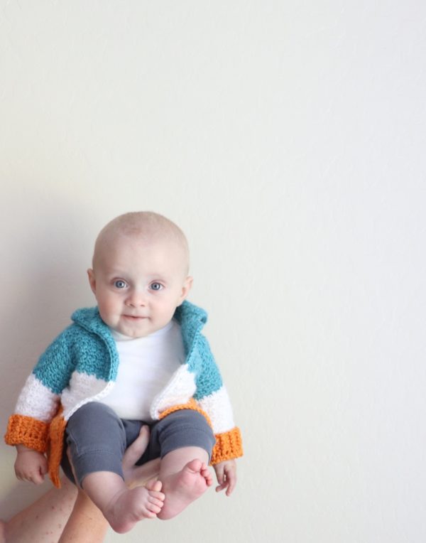 Baby Three Color Crochet Cardigan
