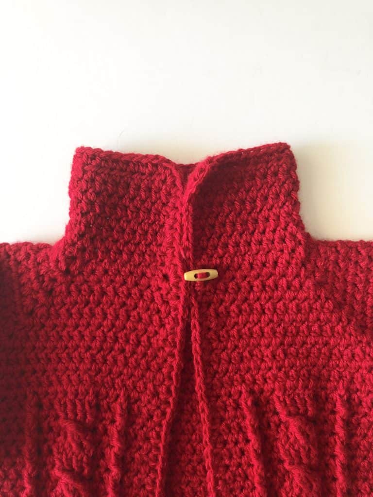 Red Cable Twist Crochet Sweater - Daisy Farm Crafts