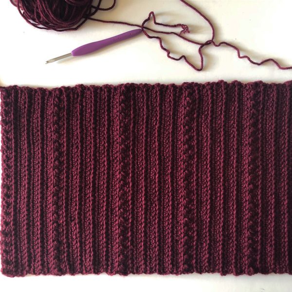 Crochet Herringbone and Cluster Stitch Hat in progress