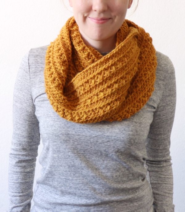 crochet cluster stitch scarf