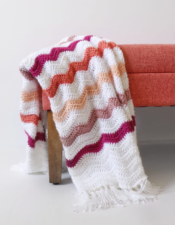 Crochet Jewel Tones Ripple Blanket