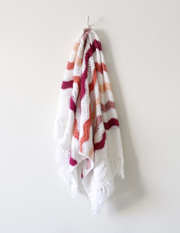 Crochet Jewel Tones Ripple Blanket on hook