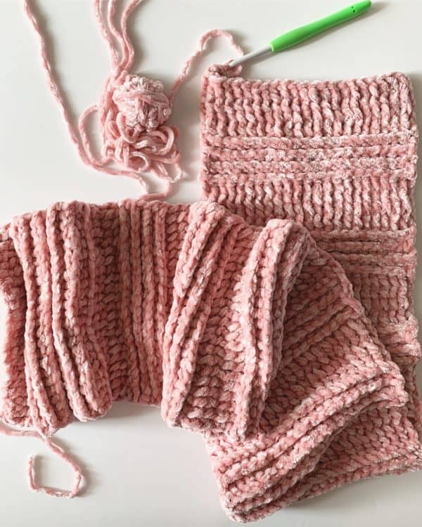 Crochet Velvet Infinity Scarf