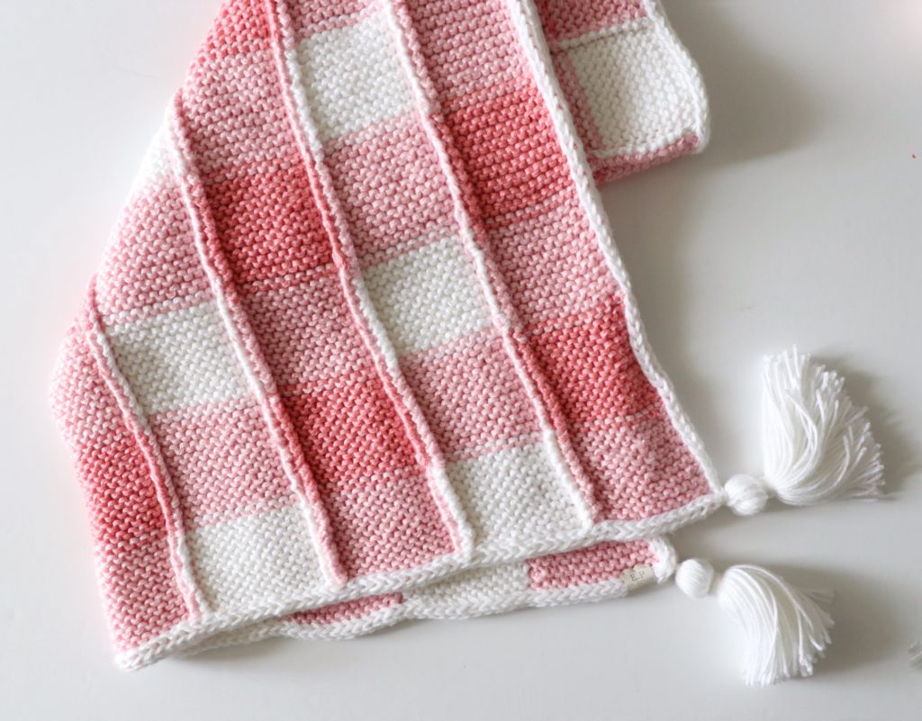 Knit Gingham Blanket by Elizabeth Park Collections Daisy Farm Crafts