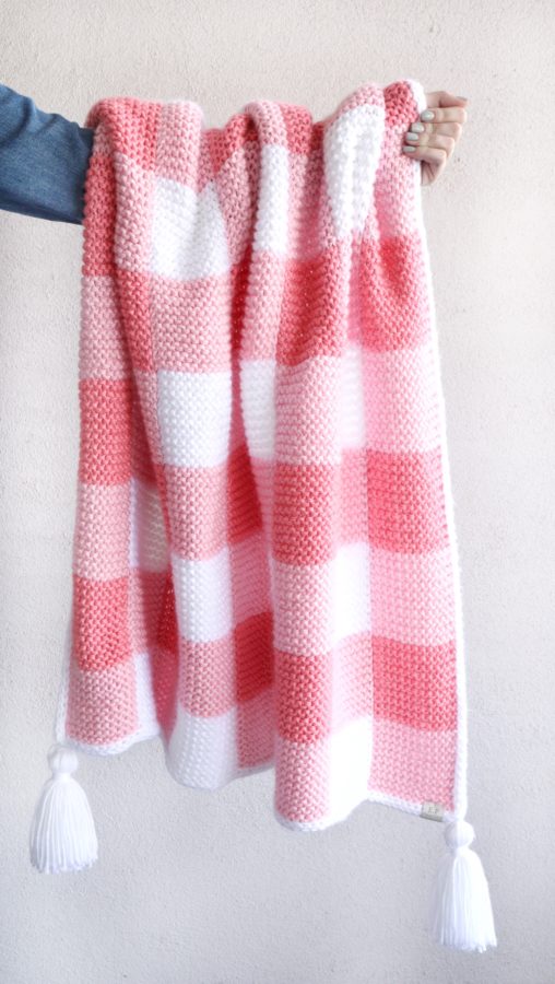 Knit Gingham Blanket by Elizabeth Park Collections