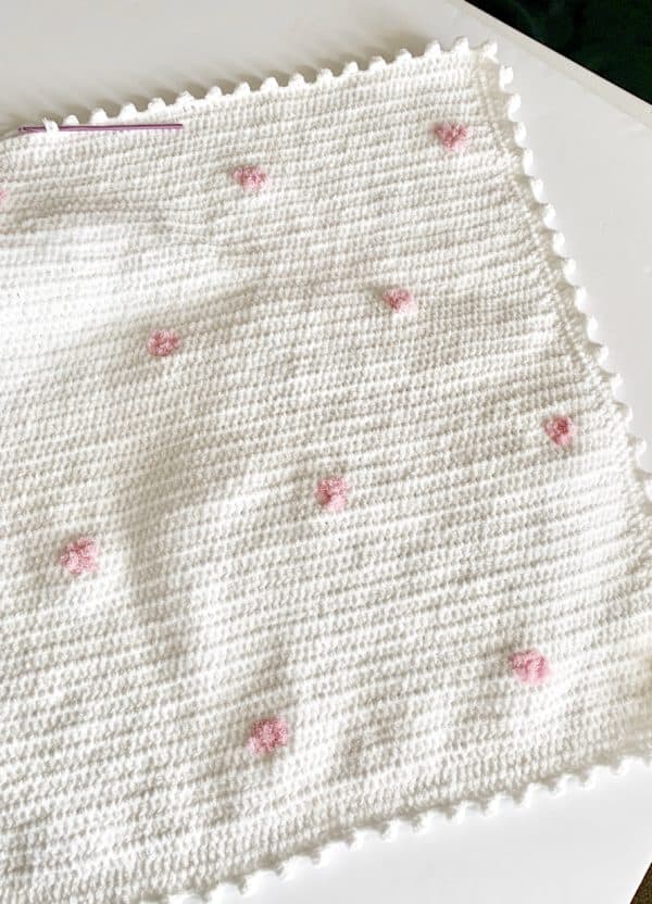 Crochet Pink Dots Baby Blanket