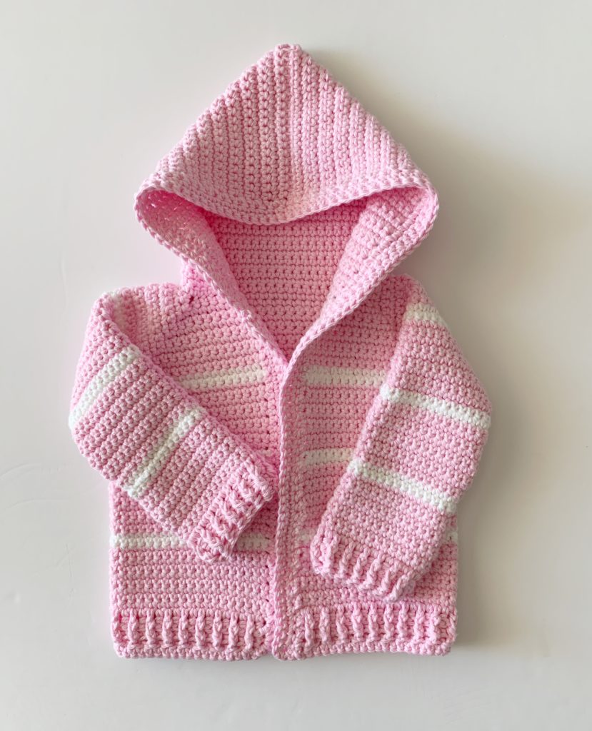 pink crochet sweater