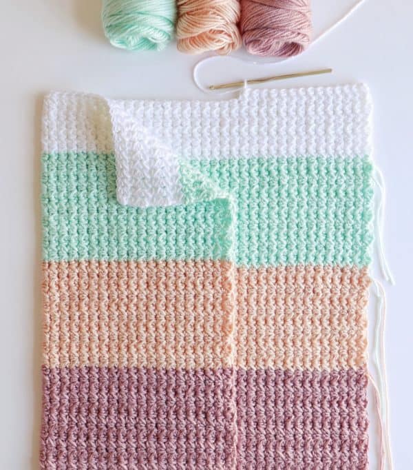 Crochet Boho Color Block Blanket in progress