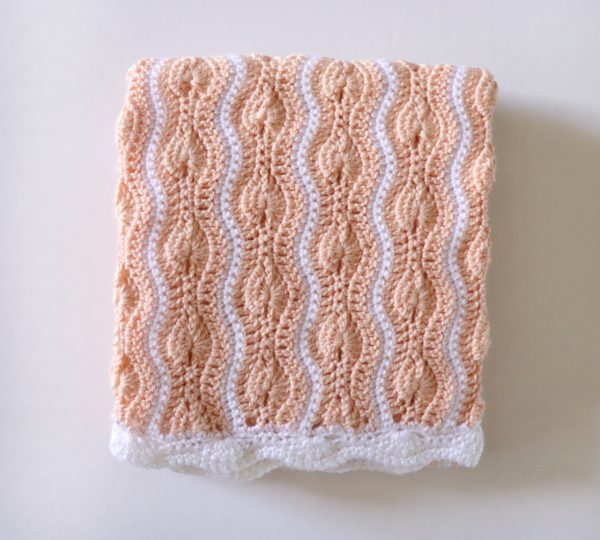 Crochet Catherine's Wheel Waves Blanket folded