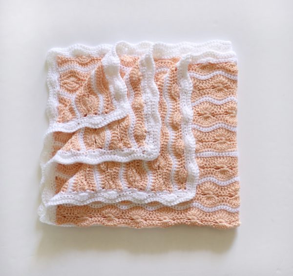 Crochet Catherine's Wheel Waves Blanket folded
