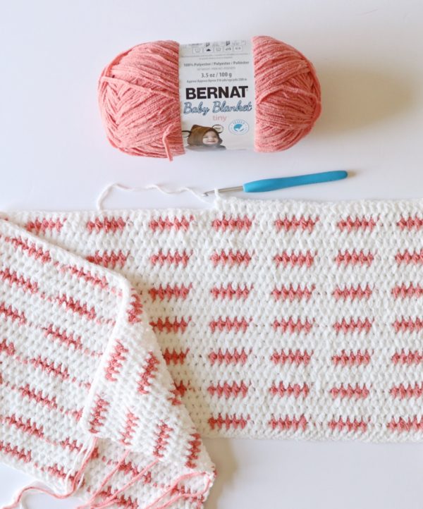 Crochet Modern Dash Baby Blanket in progress