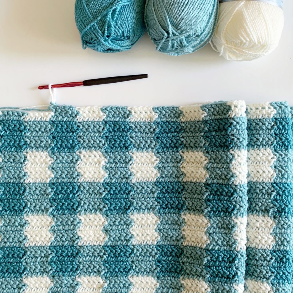 Herringbone DC Gingham Baby Blanket