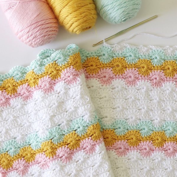 Classic Crochet Catherine's Wheel Blanket in progress