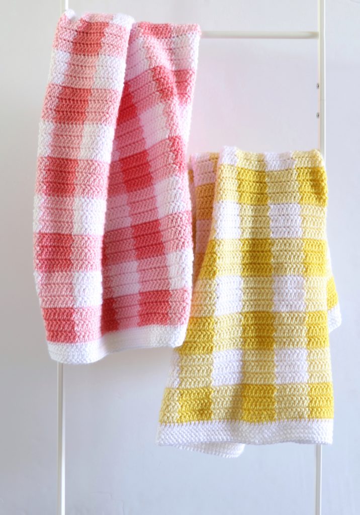 Caron Gingham Baby Blanket